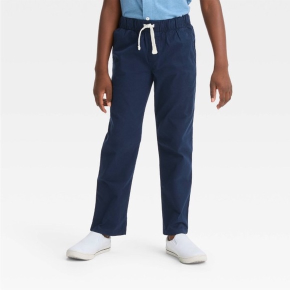 Cat and Jack Boys' Stretch Straight Fit Pull-On Woven Pants- color Navy Size 14 - Picture 1 of 5